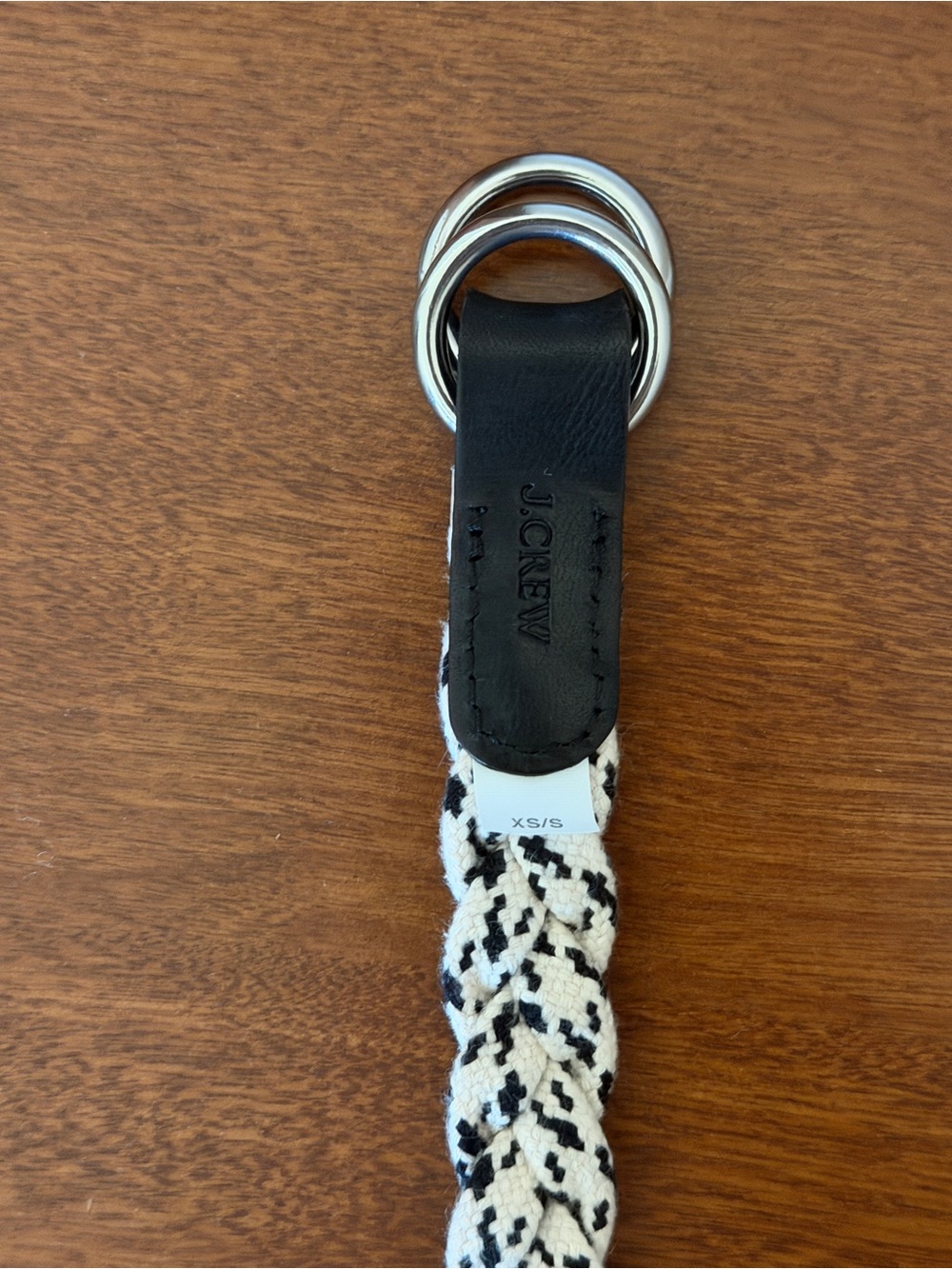 J. Crew White & Black Woven Double-Ring Belt - Picture 2 of 2